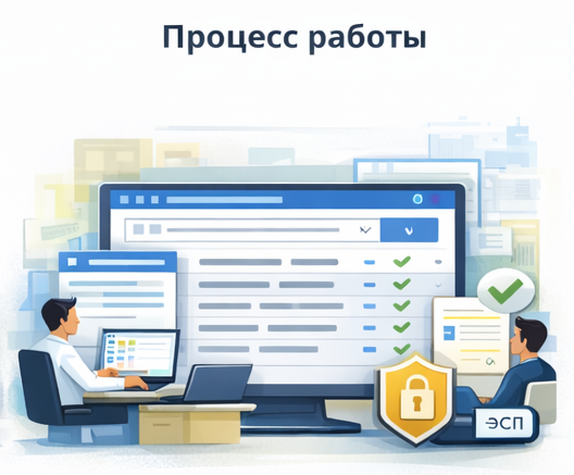 Процесс работы